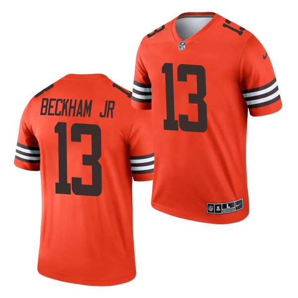 Men's Cleveland Browns #13 Odell Beckham Jr. Orange Inverted Legend Jersey
